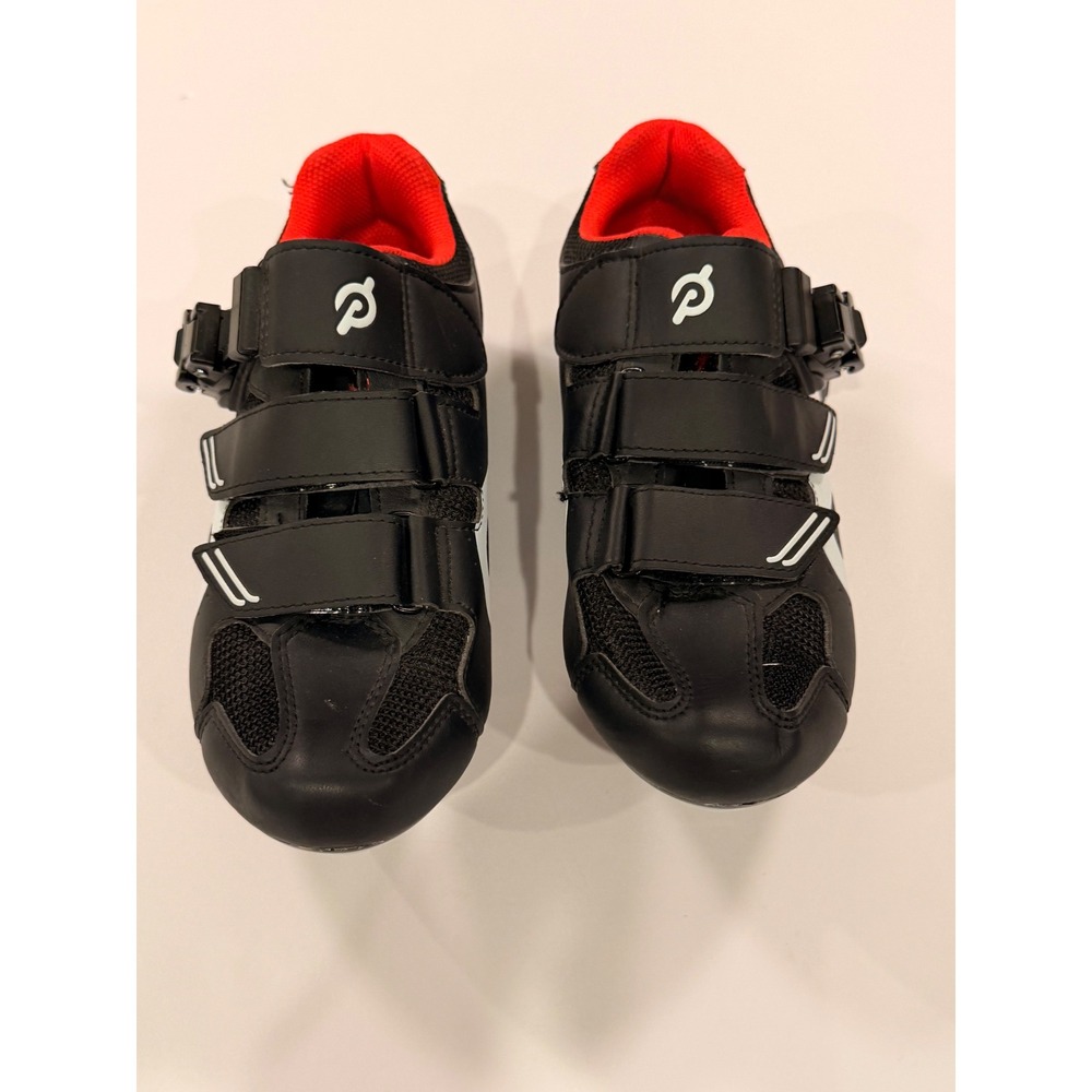 Peloton Indoor Cycling Shoes‎ Black Red White Cleats Included Size 38